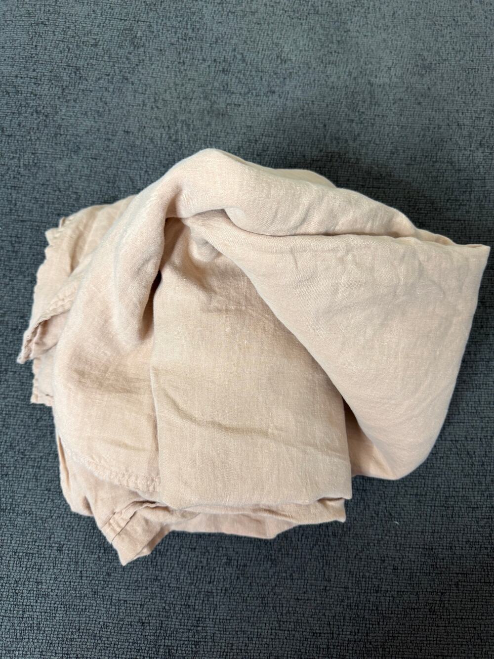 The Company Store 100% Washed Linen Duvet Cover Queen Blush Beige